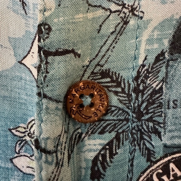 Margaritaville Men’s Hawaiian Shirt, size medium tropical 🏝️ blue floral - Picture 2 of 12